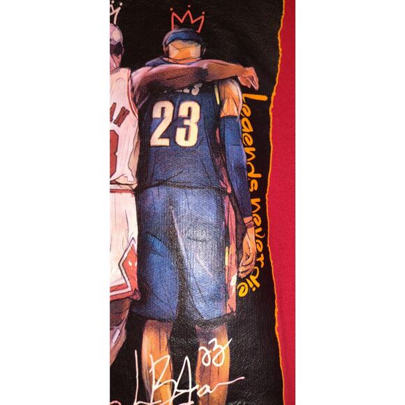 Jon Lauren Red Hoodie SWEATSHIRT Basketball Legends Kobe Jordan LeBron SMALL S - Picture 8 of 16